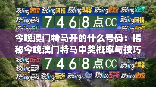 今晚澳门特马开的什么号码：揭秘今晚澳门特马中奖概率与技巧