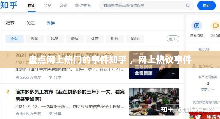盘点网上热门的事件知乎 ，网上热议事件