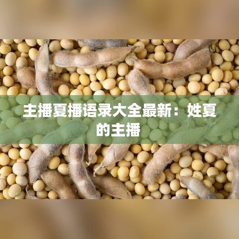 主播夏播语录大全最新：姓夏的主播 