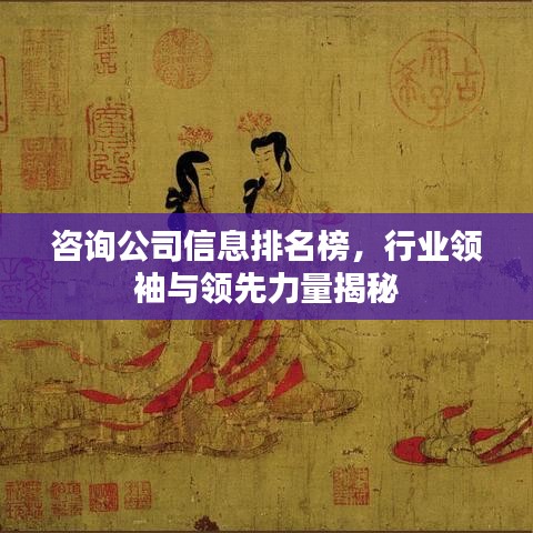 咨询公司信息排名榜，行业领袖与领先力量揭秘