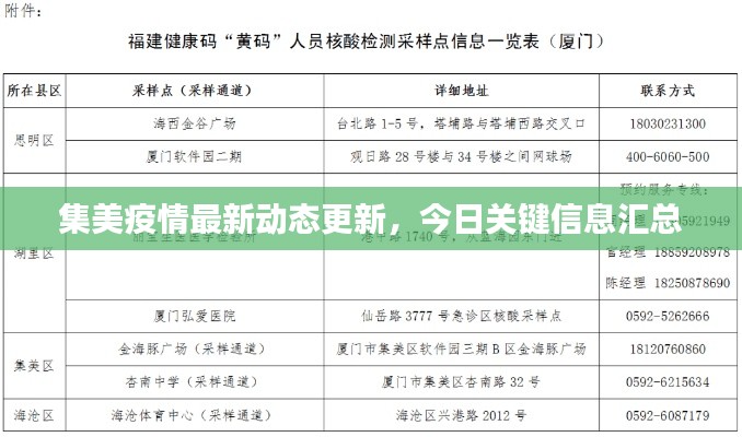 集美疫情最新动态更新，今日关键信息汇总