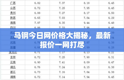 马钢今日网价格大揭秘，最新报价一网打尽