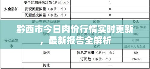 黔西市今日肉价行情实时更新，最新报告全解析