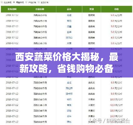 西安蔬菜价格大揭秘，最新攻略，省钱购物必备