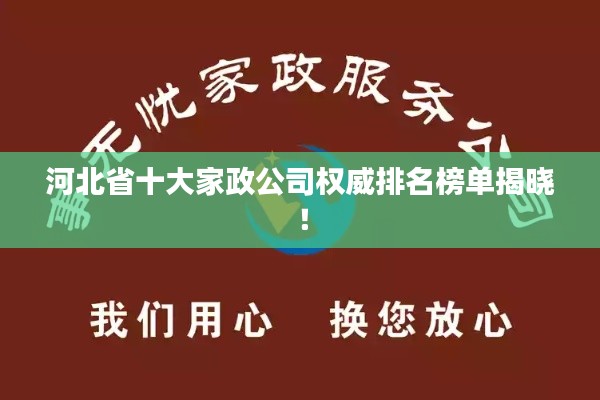 河北省十大家政公司权威排名榜单揭晓！