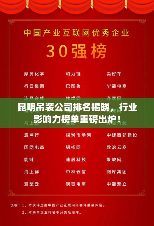 昆明吊装公司排名揭晓，行业影响力榜单重磅出炉！