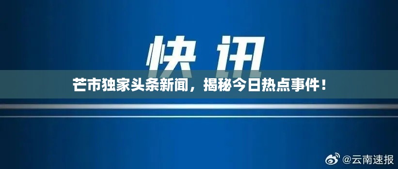 芒市独家头条新闻，揭秘今日热点事件！