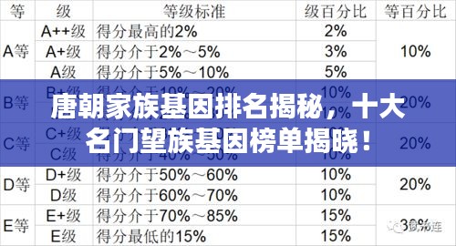 唐朝家族基因排名揭秘，十大名门望族基因榜单揭晓！