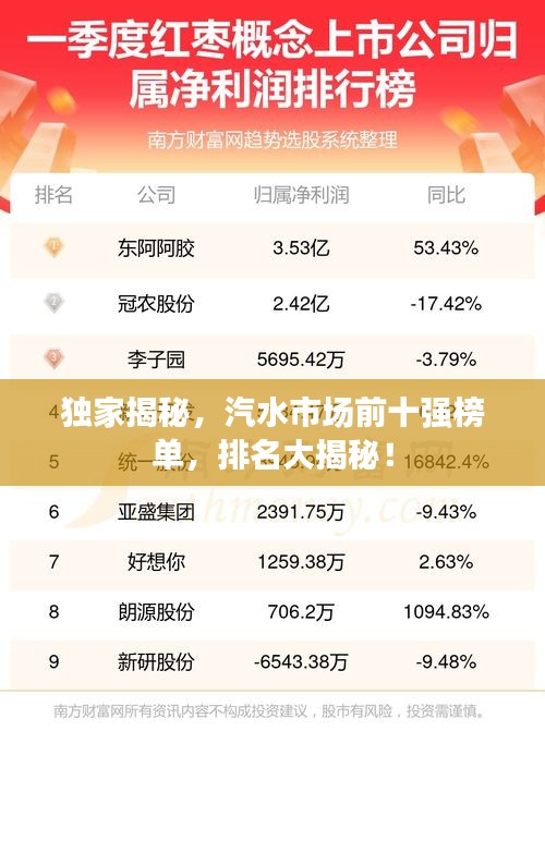 独家揭秘，汽水市场前十强榜单，排名大揭秘！