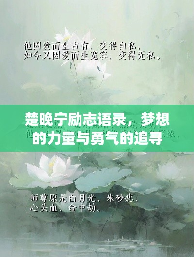 楚晚宁励志语录，梦想的力量与勇气的追寻