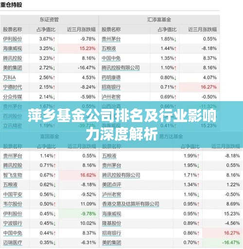 萍乡基金公司排名及行业影响力深度解析