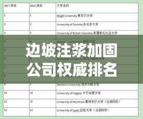 边坡注浆加固公司权威排名榜单揭晓！